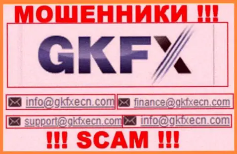 В контактных данных, на web-сервисе лохотронщиков GKFXECN Com, представлена именно эта электронная почта