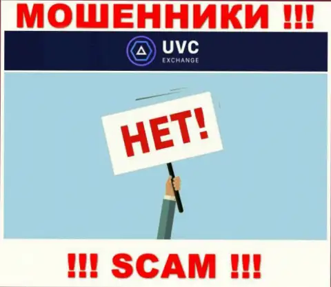 На информационном ресурсе мошенников UVCEXCHANGE OÜ нет ни слова о регуляторе компании