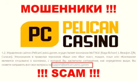 Ни при каких условиях не стоит писать сообщение на электронный адрес аферистов Pelican Casino - разведут мигом