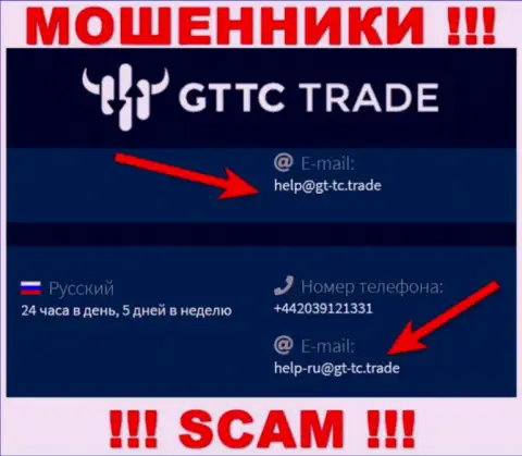 GT TC Trade - это ЖУЛИКИ !!! Этот адрес электронной почты предложен на их официальном информационном портале