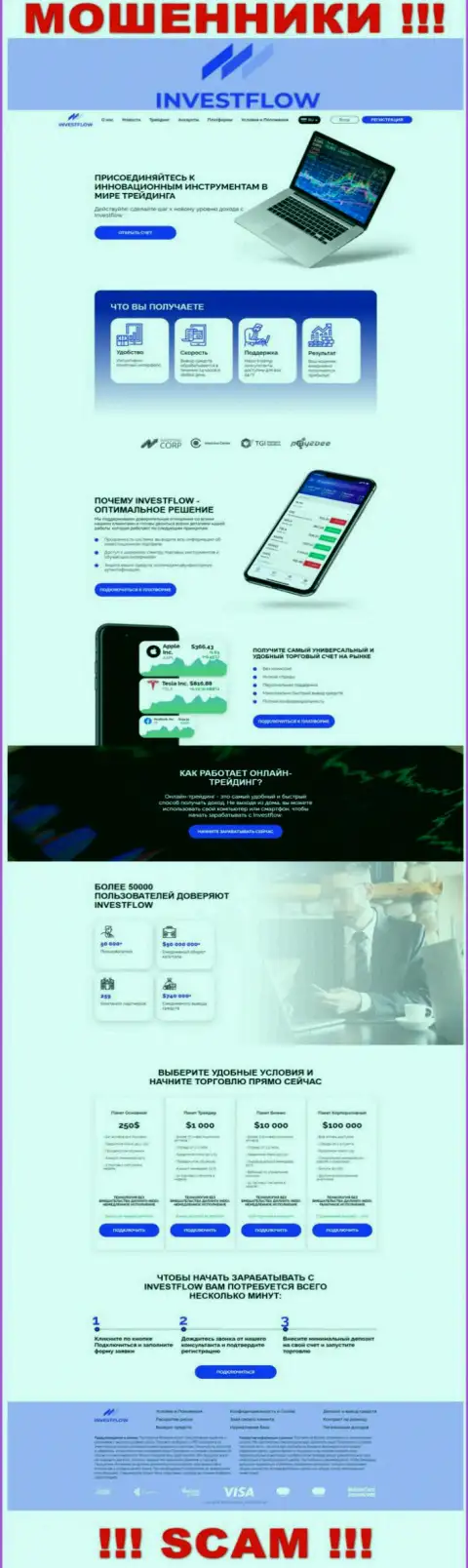 Скриншот официального web-сайта Invest Flow - Invest-Flow Io