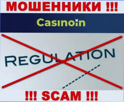 Данные о регуляторе компании CasinoIn Io не отыскать ни на их веб-сервисе, ни в инете