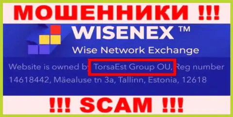 ТорсаЕст Групп ОЮ управляет организацией WisenEx - это АФЕРИСТЫ !!!