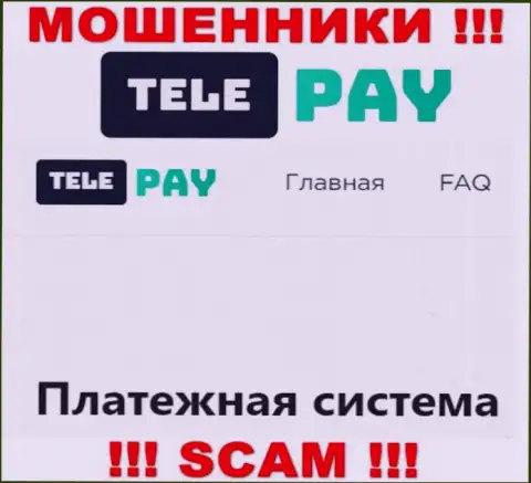 Основная деятельность TelePay - это Платежная система, будьте крайне внимательны, действуют преступно