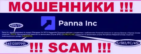 Воры PannaInc успешно лишают денег доверчивых клиентов, хотя и показали лицензию на сайте