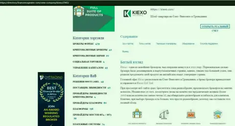 Обзорный материал об торговых условиях forex дилера KIEXO, представленный на веб-сервисе directory financemagnates com