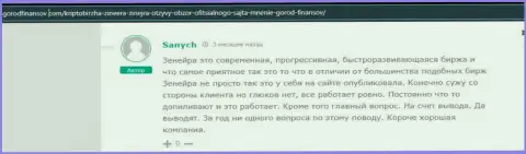 Отзыв реального клиента организации Zineera, взятый с интернет-портала Gorodfinansov Com