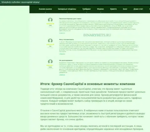 Организация CauvoCapital Com была найдена в информационном материале на сайте BinaryBets Ru