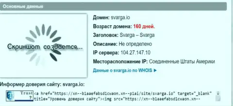 Возраст домена ФОРЕКС компании Сварга ИО, исходя из справочной инфы, которая получена на веб-ресурсе doverievseti rf